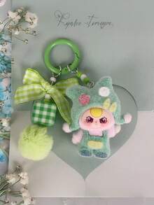 New Adult Unisex Dopamine Design Cute Cartoon Big Ear Flocked Keychain, Solid Plastic Key Chain, Bag Pendant, Water Bottle, Backpack, Car Decor, Daily Accessory, Holiday, Birthday Gift - Multicolor - View 13