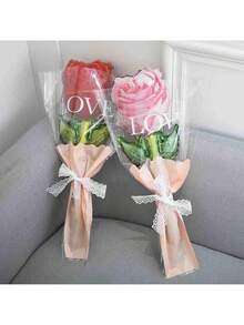 10个迷你玫瑰花形气球，情人节主题订婚派对装饰，派对礼品，室内外装饰 - 彩色 - 查看 3