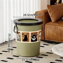 Large Plastic Trash Can For Home, Living Room, Bedroom, Kitchen, Bathroom, Simple Waste Paper Basket - Multicolor - View 11