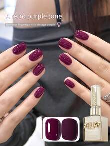 XEIJAYI 1Pc 15ML Purple Red Nail Gel Semi Permanent Nail Art Soaking UV LED Nail Salon DIY Nail Salon Gel For All Seasons - Purple Red - View 3