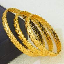 21k Gold Plated Asymmetrical Bracelet, Luxury Arabic Style Charm Bracelet For Women, Elegant Jewelry For Saudi, Dubai Bride Wedding Party