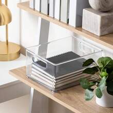 iDesign, 63898, Caja de Almacenamiento AA8 para Cocina, Organizador de Cocina Grande y Profunda, de plástico, con Asas, Transparente, 25,5 x 20,25 x 12,75 cm(transparente) - Multicolor - Ver 8