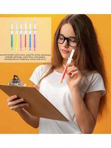 1pc Syringe Highlighter, Slant Head, Multi-Color Highlighter, Party Gift Game Return Office Supplies, Suitable For Painting Learning Office Supplies, A Variety Of Colors