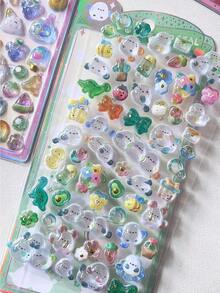 3D立体浮雕箔贴纸，厚实卡通动物水晶手机壳装饰贴纸 - 彩色 - 查看 16