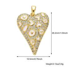 1pc Copper Creative New Fashion Personalized Heart Pendant, Valentine's Day Gift, DIY Bracelet Necklace Earring Backpack Versatile Accessory - Multicolor - View 11