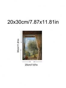 1pc A Window Of Hope, Islamic Art And The Majestic Olive Tree Wall Art, Modern Old City, Islamic Geometric Art Poster, Arabic Poster, Muslim Art, Festival Gift, Bedroom Decor, Living Room Decor, Kitchen Decor, Dormitory Decor, Ideal Gift For Friends, Wall Arts, Wall Decor, Home Decor, Room Decor, Canvas Wall Art, Posters, Wall Art With Frame, Optional Frame - Multicolor - View 17