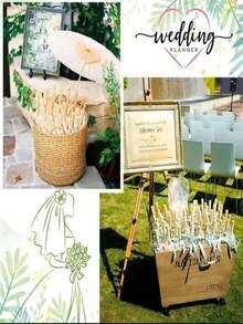 6把白色纸伞，木柄，无羽毛，无需用电，DIY新娘送礼会装饰，婚礼派对道具，摄影配件 - 彩色 - 查看 8