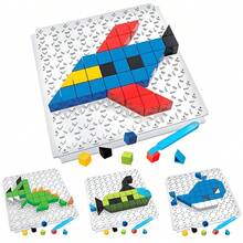 Bloco de Montar Educativo Quebra Cabeça Desenhos 59Peças Lançamento - Multicolorido - Visão 8