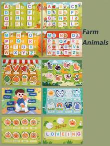 (需成人组装)1本适合3岁以上儿童的多主题互动游戏书,包含动物、车辆、恐龙等图案,附赠互动贴纸,适合学龄前儿童,包含数字和字母配对游戏,是送给孩子的绝佳礼物。 - 彩色 - 查看 11