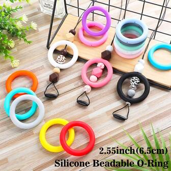 5/10pcs Minimalist Fashion Large Circle Silicone Beads - Jewelry Making Kit, Craft Supplies & Fashion Decorative Beads For DIY Beading, Bead Pen, Necklace, Bracelet, Keychain, ID Badge Lanyard Making - Gift For Women Men Students Office Workers Craft Lovers