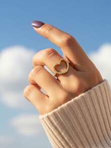 1pc Minimalist Unique 925 Sterling Silver Single Diamond "I Love Mom" Ring, Exquisite Jewelry Gift For Women - Love Ring - View 2