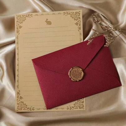 This Durable Stationery Set Includes 1 Burgundy Envelope, 1 Rabbit Pattern Letter Paper, And 1 Wax Seal. The Thick Linen Envelope Is Perfect For Handwritten Love Letters, Birthday Cards, And Other Special Correspondence. This Holiday Greeting Card Set Makes A Wonderful Gift For Family, Friends, And Loved Ones. We Offer A Variety Of Holiday Cards To Suit Any Occasion.