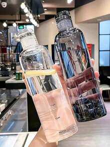 1 件装女士便携式塑料水瓶，容量大，外观漂亮，摇摇杯，时间，玻璃果汁瓶，水瓶 - 彩色 - 查看 2