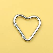 1 Multi-Functional Heart-Shaped Outdoor Hanging Buckle, Outdoor Keychain, Camera Buckle - Silver - View 2