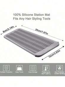 [1pc Heat Resistant Travel Mat] Black/Grey, Rose Red Heat Resistant Silicone Travel Mat, Heat Resistant Silicone Pad For Curling Irons And Straighteners