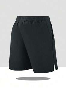 1pc Tween Boys Casual Printed Straight Leg Shorts, Versatile Outdoor Sports Pants, Spring/Summer - Dark Grey - View 2