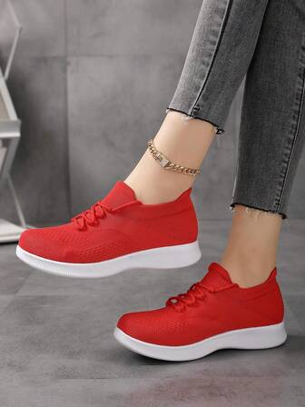 Zapatos casuales para mujer, ligeros y versátiles, con suela gruesa, transpirables, zapatillas para correr