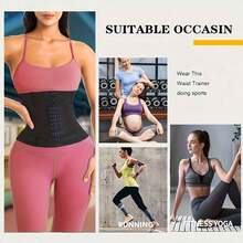 Waist Trainer For Women Underbust Waist Cincher Corset Tummy Control Sport Girdle Body Shaper - 黑色 - 查看 6