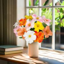 Blooming Artificial Tulip Bouquet – Spring & Summer Decor For Home/Hotel/Office/Entryway, Tabletop Ornaments, DIY Crafts, Photo Props, Party/Wedding Bridal Bouquet, Mother's Day/Easter/Valentine's Day Gift & Reusable Floral Arrangement - Multicolor - View 7