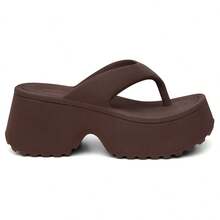 Women's Heeled Flip-Flops: Style And Modernity - 鏽棕色 - 查看 4