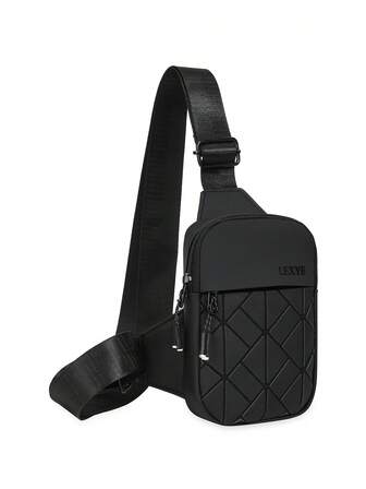 1pc Men's PU Leather Chest Bag Shoulder Bag,PU Leather Square Bag With Adjustable Strap Scratch Resistant And Wear-Resistant Pouch For Passport Money ID Card Credit Card Lightweight For Commute/Commuting Gift For Husband Festival