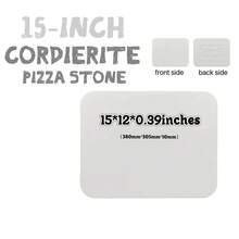 15*12 Inch Rectangular Pizza Stone, Premium Soapstone Baking Stone, Heat Resistant & Crack-Proof, Suitable For 3-6 Servings, Oven/Grill Use, Creates Crispy Pizza Crust And Bread
