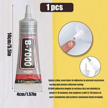 B7000 透明珠宝胶水，防水柔性粘合剂，细尖，适用于金属、玻璃、织物、水钻、手机和鞋子维修、DIY工艺品和珠宝制作。 - 透明 - 查看 13