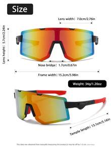1PC Men Classic Oversized Plastic Frame One-Piece Fashion Sports Glasses Protect Eyes For Outdoor Cycling Daily Life Accessories - Multicolor - View 7