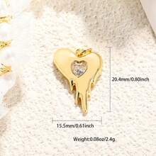 1pc Copper Creative New Fashion Personalized Heart Pendant, Valentine's Day Gift, DIY Bracelet Necklace Earring Backpack Versatile Accessory - Multicolor - View 14