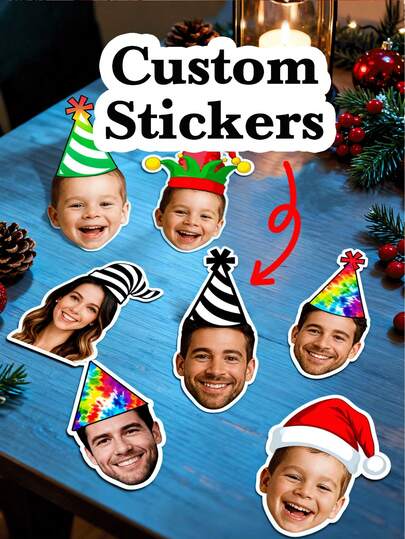 1/10/25/50/100/150 piezas Decoraciones personalizadas para tartas con fotos, decoraciones de tartas con caras personalizadas, decoraciones creativas de sombreros de cumpleaños, accesorios reutilizables para tartas, decoración de postres de moda, regalo romántico para el Día de San Valentín, sorpresa para novio/novia, regalo para el Día de la Madre y el Día del Padre, decoración para aniversario de bodas