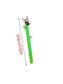 10 piezas Bolígrafos neutros de color aleatorio con diseño de panda y bambú, útiles escolares lindos para estudiantes, bolígrafos de alta calidad para exámenes y toma de notas - Multicolor - Ver 7