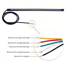 48 SMD LED Motorcycle Brake Lights - Bi-Color Red And Yellow For Increased Visibility