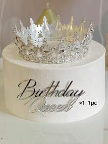 1pc/3pcs 5pcs "Birthday Queen" PMMA Cake Topper, Modern Letter Cake Decoration, Birthday Party Cake Decor Gift, Cake Decoration, Cake Topper Decor, Baking Decor, Baking Supplies, Cake Supplies, Kitchen Essentials, Holiday Gift - Silver - View 6
