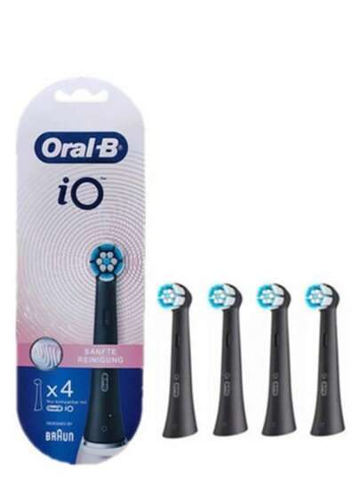 DIOral B IO Gentle Cleaning Electric Toothbrush Heads 4 Pieces,Black