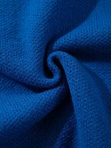 ANDREILEE 男士休闲宽松纯色开衫毛衣，饰有心形、波浪形和字母图案，V 领，纽扣前襟，长袖，秋冬针织上衣 - 寶藍色 - 查看 10