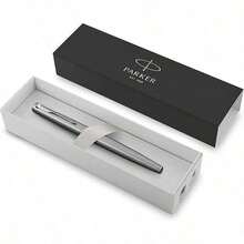 Parker - Pluma estilográfica Jotter mango de acero inoxidable con acabado cromado cartucho azul - Azul - Ver 4