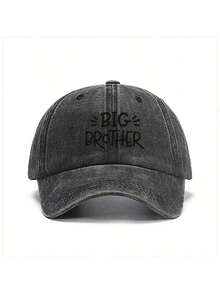 Vintage Washed Baseball Cap - Printed With "Big Brother" | Adjustable Casual Hat, Suitable For Family And Streetwear - A - View 2