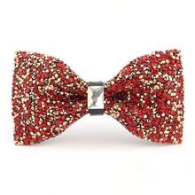 1 pieza Pajarita de cristal, pajarita formal de hombre con rhinestones de cielo estrellado, pajarita de boda para novio súper brillante con diamantes artificiales
