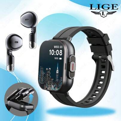LIGE's New Smart Earphone Watch Has A 2.01-Inch Square High-Definition Large Screen, Integrated Earphone Watch, Multiple Sports Modes, Alarm Clock Reminder, And Music Playback