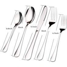 Acnusik Stainless Steel Flatware Service For 8 Utensils Cutlery Including Knife 40Piece Silverware Set Silver - Silver - View 7