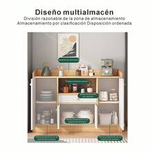Armario De Cocina Moderno Minimalista 3 Puertas 1 Cajón Gabinete Organizador Muebles Cocina Estante Almacenaje Práctico Espacio Hogar Diseño Actual Sofisticado Capacidades Altas - Blanco - Ver 4