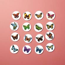 80 pezzi/confezione di adesivi in carta sintetica colorata a forma di farfalla da 1,5 pollici * 1,5 pollici, adatti per album di ritagli, libri, artigianato fatto a mano, diari, decorazioni creative - Multicolore - Visualizzare 7