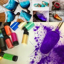 18 Natural Mica Powder Pigment - Epoxy Resin Dye - Soap Candle Dye - Jewelry Pigment - Adhesive Pigment 10g/Bottle - Multicolor - View 7
