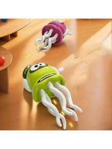 会爬行、会发光、会发声的电动水母玩具，带LED灯和音乐的水母触手探险家，自动避障，理想的圣诞礼物 - 彩色 - 查看 12