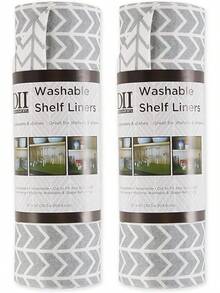 DII - Colección de revestimientos para Nevera y estantes no Adhesivos, Corte para Ajustar, Lavable aáquina, 12 x 20 Pulgadas, Espiga Gris, 2 Piezas - Arenque gris - Ver 13
