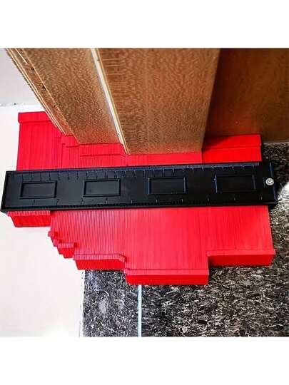 1 pieza Herramienta de contorno de gran resistencia - Calibre de precisión ajustable manual con escala de medición, adecuado para trabajos en madera, fabricación de muebles, pisos, fabricación de gabinetes - Ideal para proyectos de bricolaje y medición de pisos, diseño compacto, estructura duradera, calibre de copia de formas, renovadores del hogar