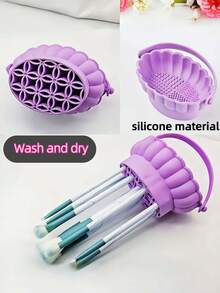 OBOVAY Professional Makeup Brush Cleaning Bowl, Wash & Dry All-In-One, Silicone Brush & Puff Cleaning Tool, Drying Without Damaging Bristles - Multicolor - View 1