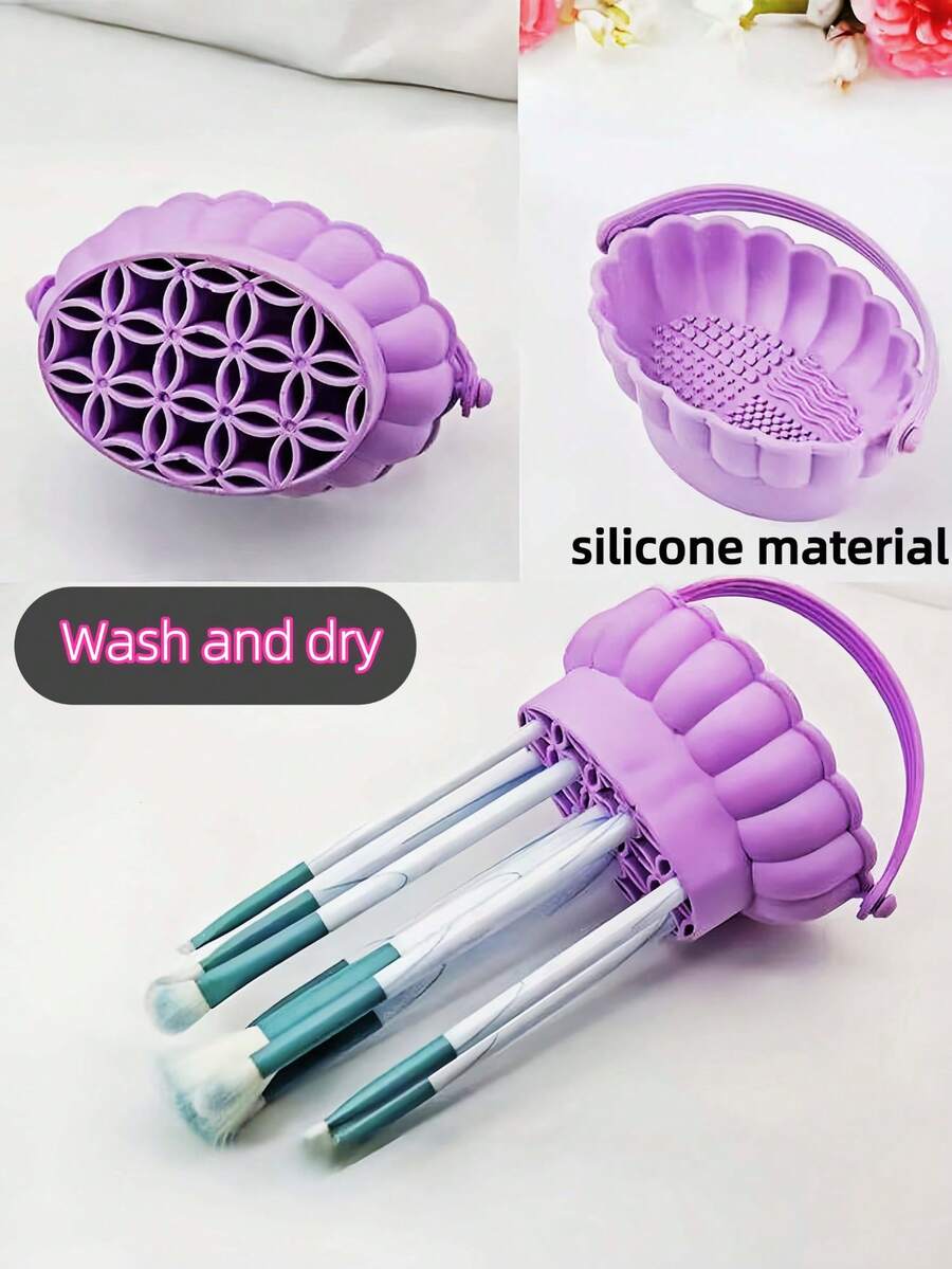 OBOVAY Professional Makeup Brush Cleaning Bowl, Wash & Dry All-In-One, Silicone Brush & Puff Cleaning Tool, Drying Without Damaging Bristles - Multicolor - View 1