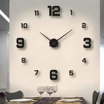 Self-Adhesive Creative Luminous Minimalist Silent Wall Clock, DIY Living Room & Study Decor Clock, Digital Clock Mirror Wall Sticker Clock, Fashion Wall Clock, Living Room Clock, Living Room Wall Clock, Acrylic Wall Clock, Super Large Wall Clock, Study Room Accessory, Home Decor, Modern Wall Art, Minimalist Clock, Simple Design, Durable Material, Self-Adhesive Clock, Minimalist Enthusiasts, Interior Designer