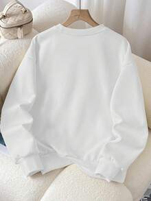 [Ski Club Sweatshirt] Women's Ski Club Graphic Sweatshirt - Pullover With APRES SKI Lettering, Cozy Long Sleeve Crewneck Sweater For Skiing, Skiing Outfits, Casual Winter Wear - Machine Washable Women's Sweater, Skiing Clothes, Casual Winter Wear, Durable Fabricgifts For Mom-Free Shipping - trắng - Xem 2